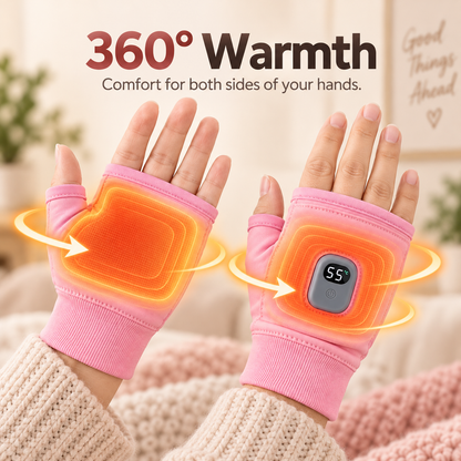(🌲Early Christmas Sale- 49% OFF) Rechargeable Heated Fingerless Gloves – 3 Heat Levels for Warm Hands & Everyday Comfort